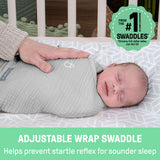 SwaddleMe by Ingenuity Original Muslin Baby Swaddle, 0-3 Months, 7-14 Pounds - Cream