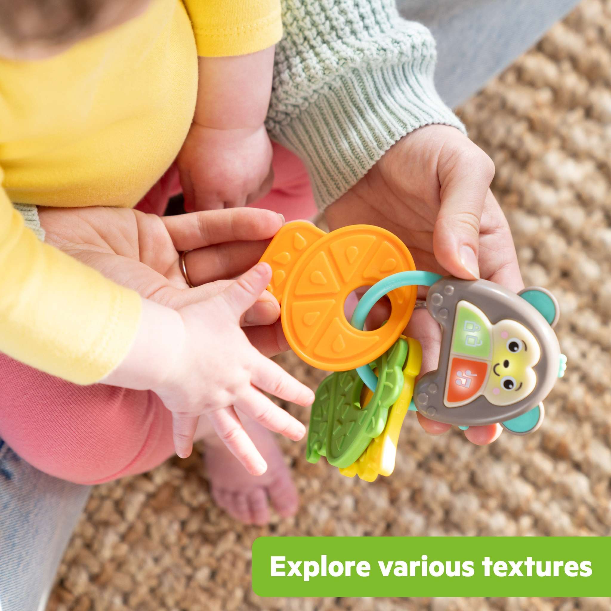 Bright Starts Safari Sounds Gift Set baby toys with colorful keys and musical monkey for sensory play