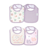 Ingenuity Easy Eater 4-Pack Absorbent Terry-Backed Cotton Baby Bib Set for Eating or Teething - Grazy