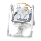 Ingenuity Swing n Go Portable Swing, Removable Toy Bar, 6-Speed - Chambray