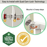 Ingenuity The Doorway 37W Series pet and baby gate with Quad Cam-Lock and white metal finish