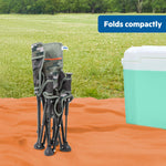 Ford Bronco Desert Grey Pop 'N Sit portable booster seat with camo print and removable tray for babies and toddlers