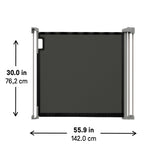 Tuck Away Retractable extra wide safety gate with metal, plastic, and fabric materials