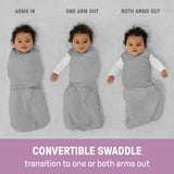 SwaddleMe by Ingenuity Arms Free Convertible Swaddle, Size L, 3-6 months, 1pk - Happy Elephant