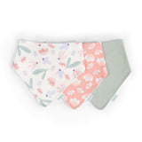 Ingenuity Easy Eater 3-Pack Baby Bandana Cotton Drool Bib for Eating or Teething - Posy