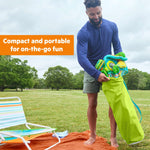 Bright Starts Pop 'N Jump portable baby jumper with owl forest design, removable canopy, and sensory toys for indoor and outdoor use