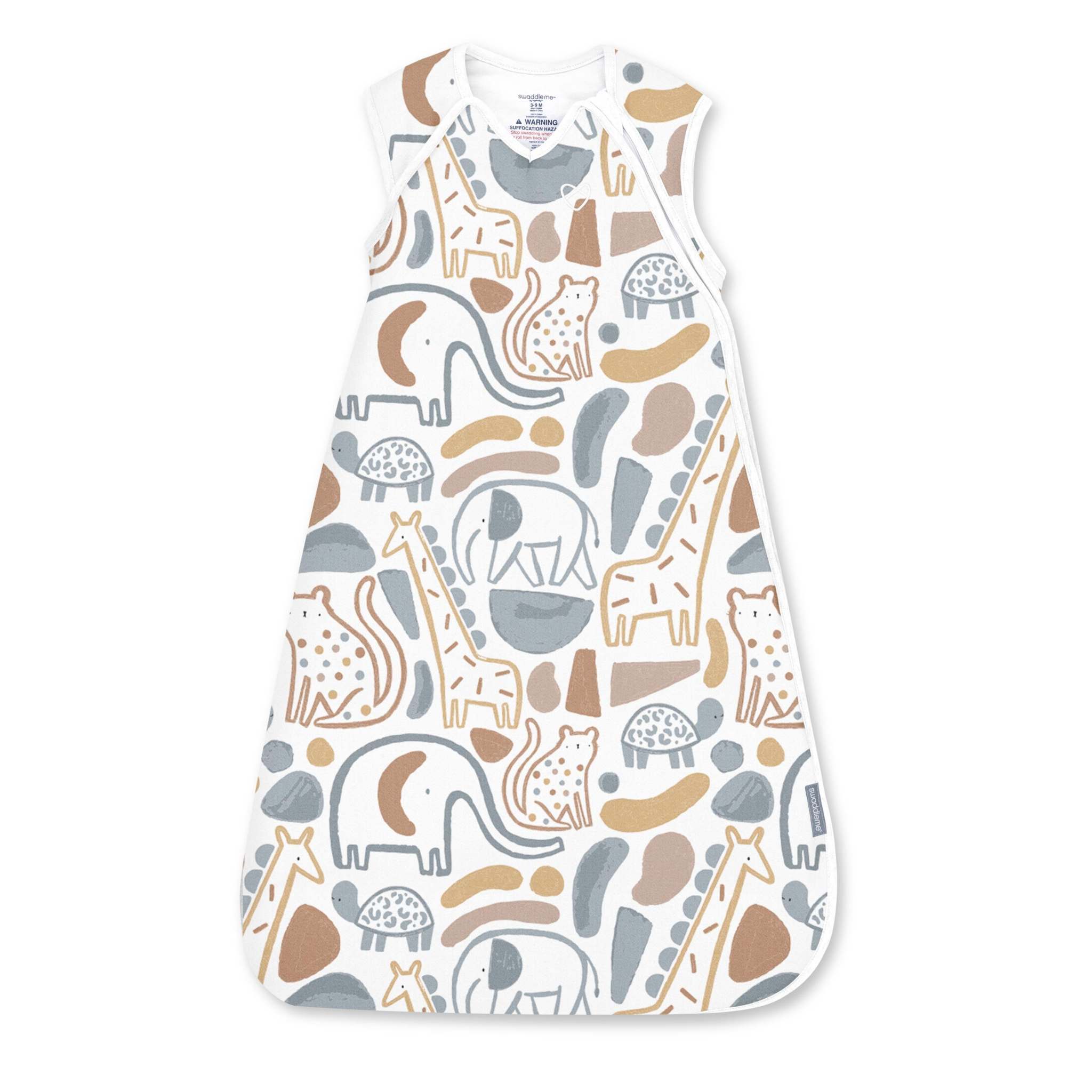 SwaddleMe by Ingenuity Night Sack Sleeper 100% cotton wearable baby blanket for 3-18 months with extra-long zipper and hip-healthy design