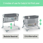 Ingenuity Dream and Grow Bedside Bassinet with breathable mesh sides and adjustable frame for newborns to 12 months