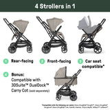 Ingenuity 3DSuite Modular Stroller with Reversible Seat, One-Hand Fold, Car Seat Compatible & Extra-Large Storage - Cashew