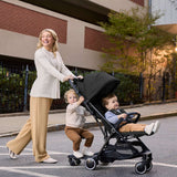 Ingenuity FoldAway Ride-On Board with Removable Seat, Standing or Seated Ride, Folds with Stroller
