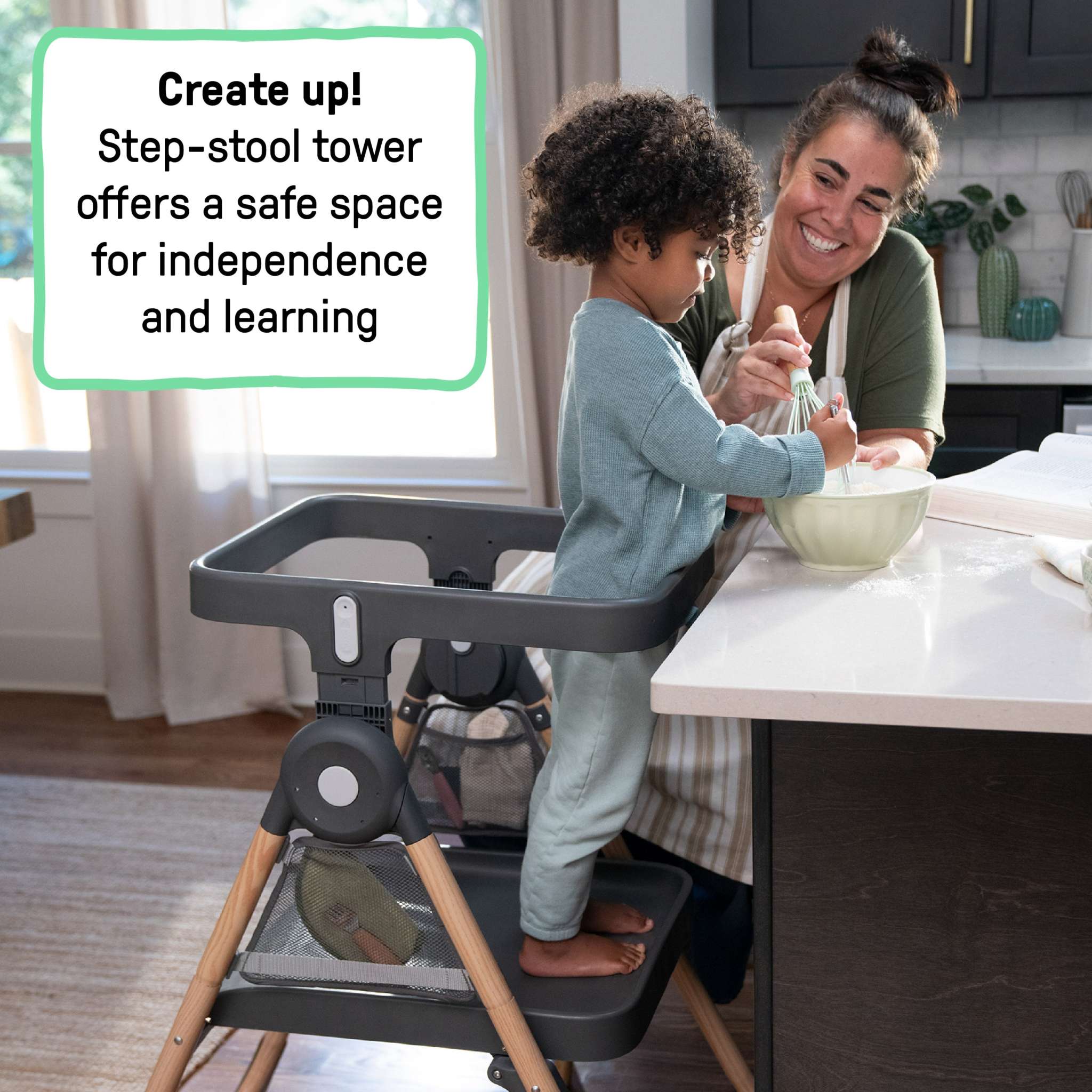 Proper Positioner Create Up multi-mode deluxe folding high chair with adjustable ergonomic design and removable tray