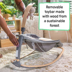 Every Season Rocking Seat baby rocker with natural lambswool and detachable toy bar