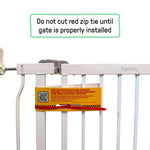 White Doorway 48W Series metal baby and pet safety gate with arch and swing door