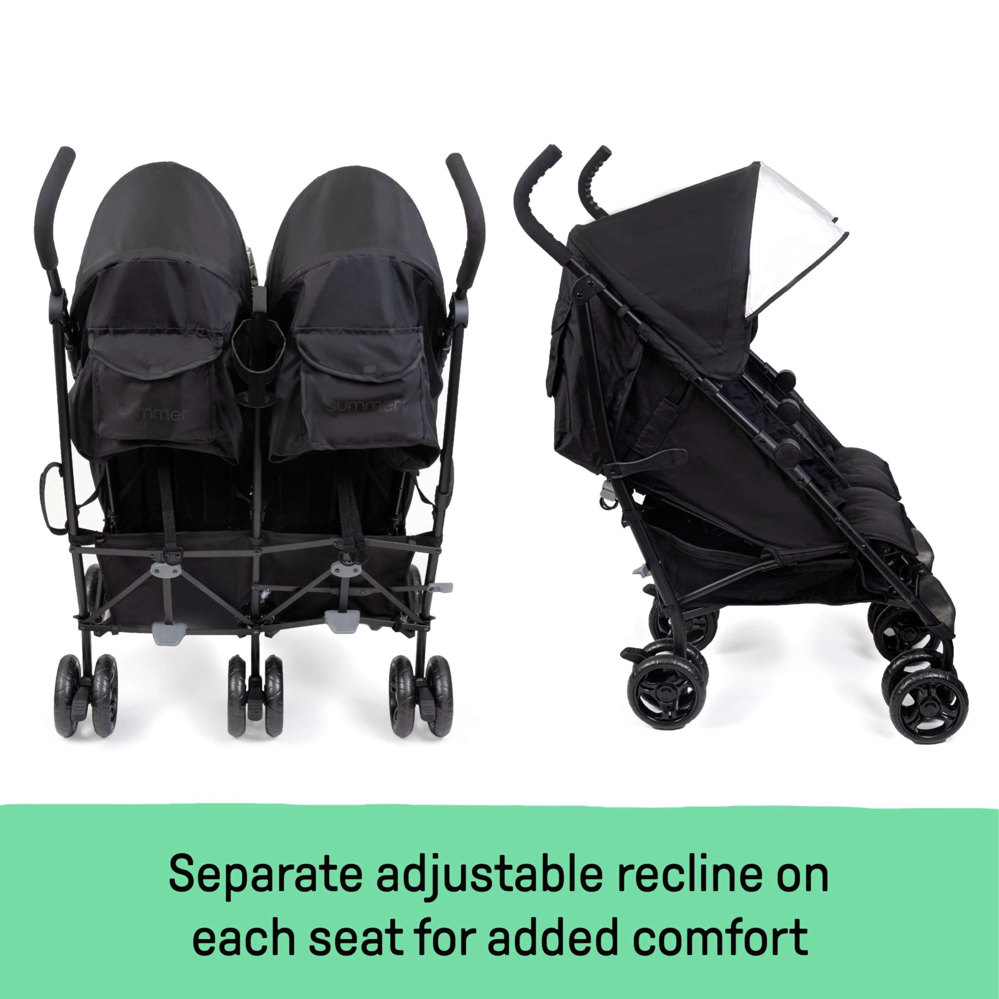 Ingenuity 3Dlite Double Convenience Stroller lightweight foldable with padded seats and storage baskets