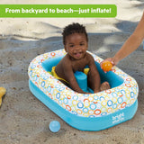 Bright Starts Bathe & Giggle 2-in-1 Baby Bath Tub and Ball Pit, Built-in Air Pump and 8 Floating Balls, 6M+