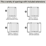 Ingenuity The Doorway 37W Series white metal pet and baby safety gate with Quad Cam-Lock system