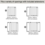 Ingenuity The Doorway 37W Series white metal pet and baby safety gate with Quad Cam-Lock system