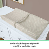 Ingenuity CozyClean Changing Pad, Wipeable Vinyl Surface, Removable Machine-Washable Cover, Fits Most Changing Tables - Taupe