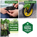 Bright Starts John Deere Pop 'N Ride Wagon with Sun Canopy, Green & Yellow