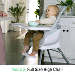 Ingenuity Beanstalk Baby to Big Kid 6-in-1 high chair with adjustable tray and padded seat for newborns to 5 years