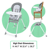 Trio Foldaway 6-in-1 High Chair in Endless Blooms with adjustable footrest and easy-clean fabrics