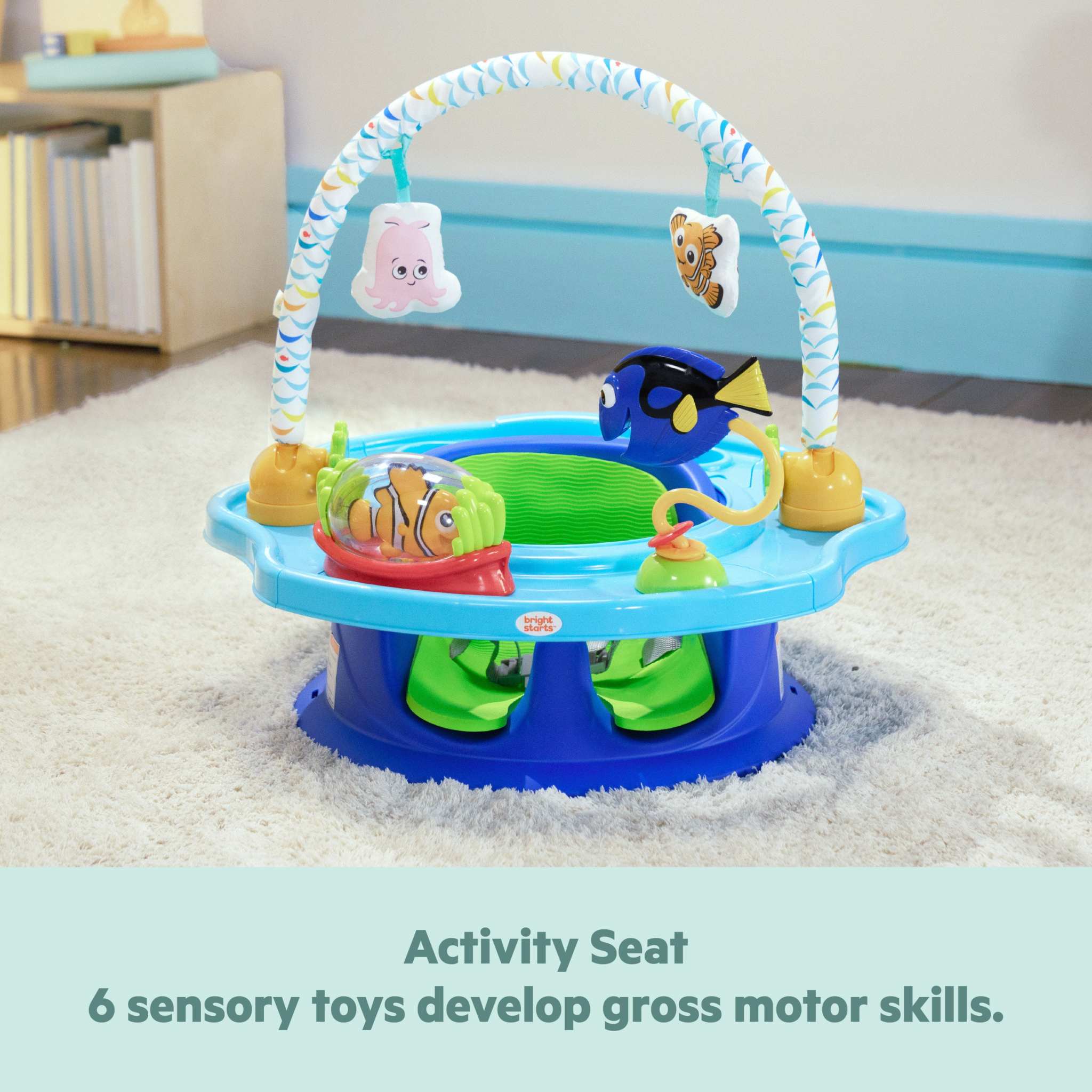 Bright Starts Disney Baby Finding Nemo 3-in-1 SuperSeat with sensory toys and rotating tray for babies 6-36 months
