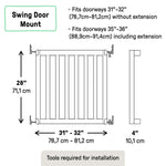 Ingenuity Doorway 36S Series customizable wooden baby gate with paintable panels and pressure or hardware mounting options