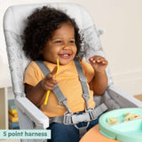 Winnie the Pooh Compact High Chair with foldable design and 3-section Twist N Dine plate for baby self-feeding
