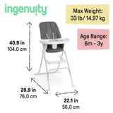 Ingenuity Sun Valley Compact Folding High Chair - Grey