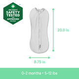 SwaddleMe by Ingenuity Compression Baby Swaddle Pod, Two-Way Zipper, 0-2 Months, 1.0 TOG, 2-Pack - Little Bees