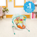 Bright Starts Colorful Confetti Baby Bouncer, 3 Toys with Removable Toy Bar & Machine Washable Seat Pad, 0M+