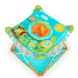 Bright Starts Pop 'N Jump portable baby jumper with removable canopy and woodland-themed toys for ages 6-12 months