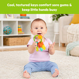 Bright Starts Road Trip 4-Piece Gift Set, Travel Baby Toy Set With Teether Keys, Oball Rattle Roll Car & More, Unisex, 3 Months+