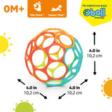 Bright Starts Oball Easy Grasp Classic Ball Baby Toy in Orange/Teal, 4"
