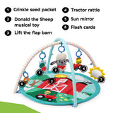 Baby Einstein Happy Harvest Touch & Feel Activity Gym with farm-themed sensory play mat and detachable toys for babies 0+ months