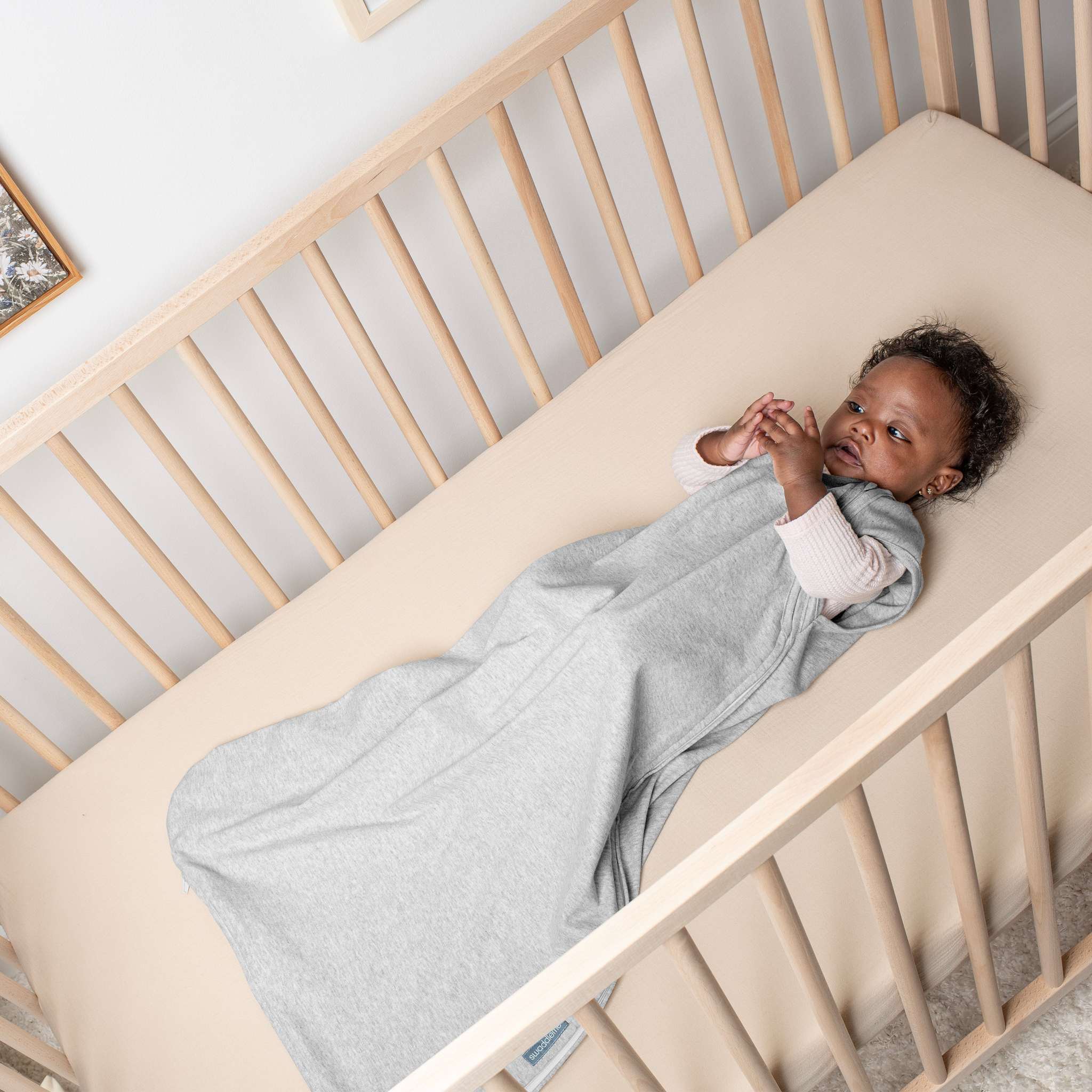 SwaddleMe by Ingenuity Night Sack Sleeper wearable cotton baby blanket for 3-18 months with zipper and hip-healthy design