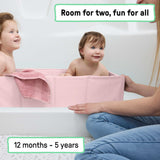 Ingenuity Tuckaway Toddler Tub, Converts Shower to Tub, Folds to Store, 12M-5Y - Pink