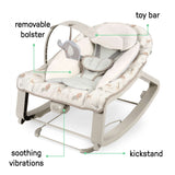 Ingenuity Keep Cozy 3-in-1 Vibrating Infant & Toddler Baby Bouncer and Rocker Chair, Green