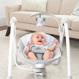 ConvertMe Swing-2-Seat portable baby swing and seat with plush toy and foldable design