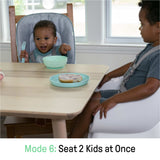 Ingenuity Beanstalk Baby to Big Kid 6-in-1 High Chair in Ray color for newborn to 5 years with adjustable tray and soothing infant seat