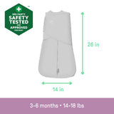 SwaddleMe by Ingenuity Arms Free Convertible Baby Swaddle, Size 3-6 Months, 14-18 Pounds - Dashed Lines