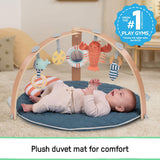 Ingenuity Cozy Spot Duvet Activity Gym with Self-Storage, Machine Washable Mat, Harbor Haven
