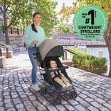 Ingenuity 3Dlite Jewel Convenience Stroller  Lightweight Folding Stroller with Car Seat Compatibility & Extra-Large Canopy - Khaki