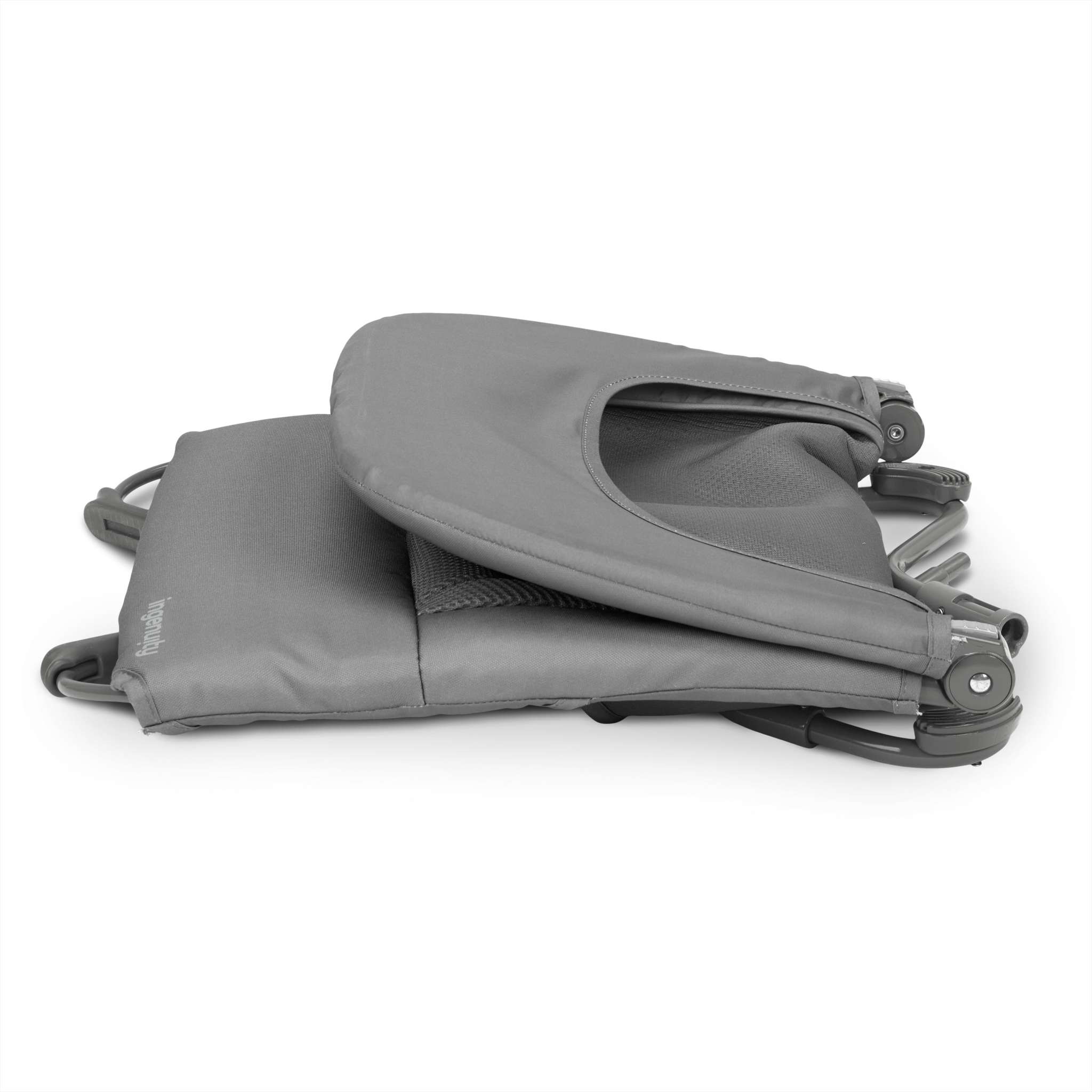 Lightweight Stow & Go Compact Folding Bouncer with CalmTouch Vibe-Pod and removable rattle toy for baby comfort and travel convenience