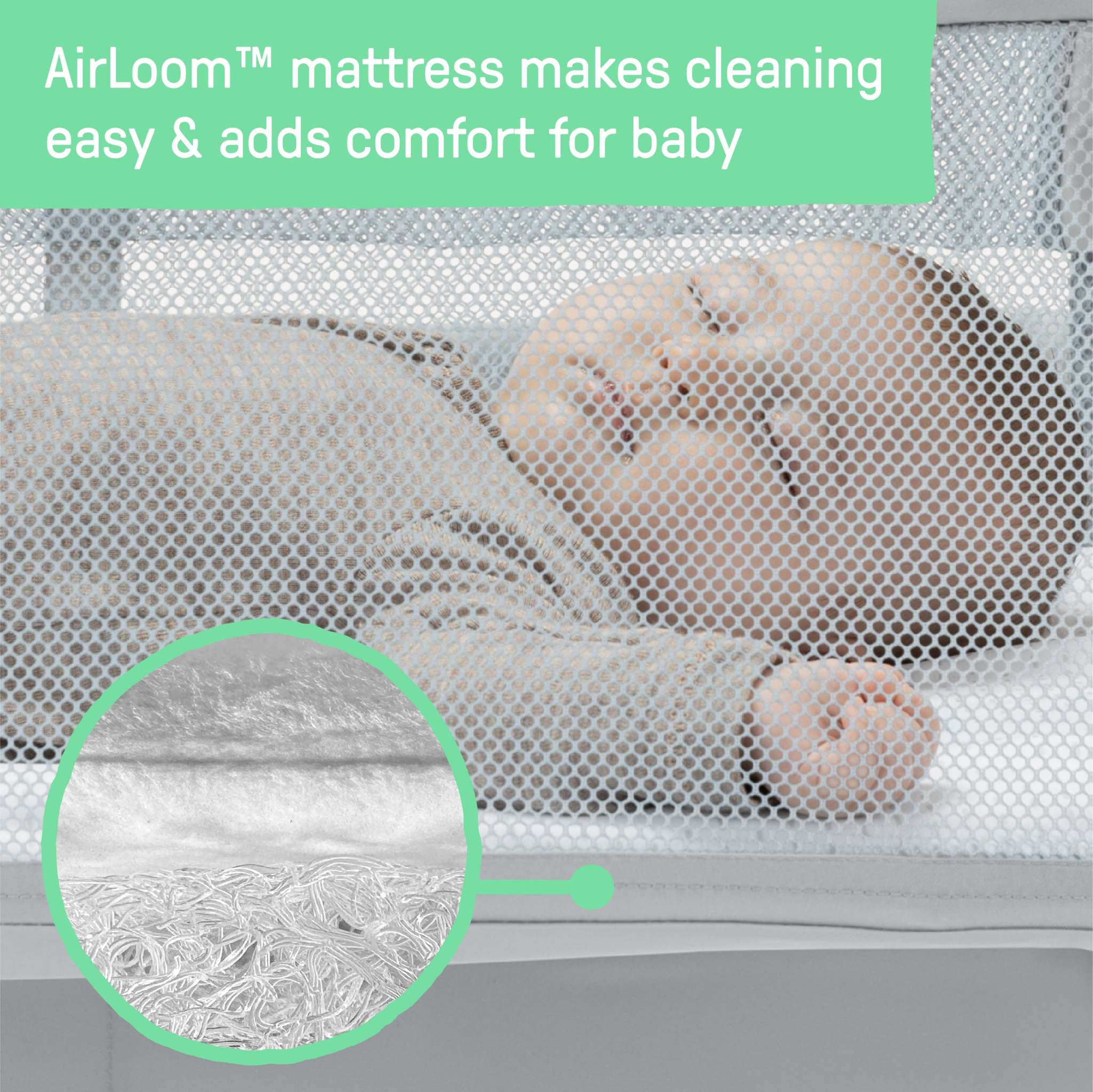 Ingenuity Dream and Grow Bedside Bassinet with mesh sides and adjustable height for newborns to 12 months