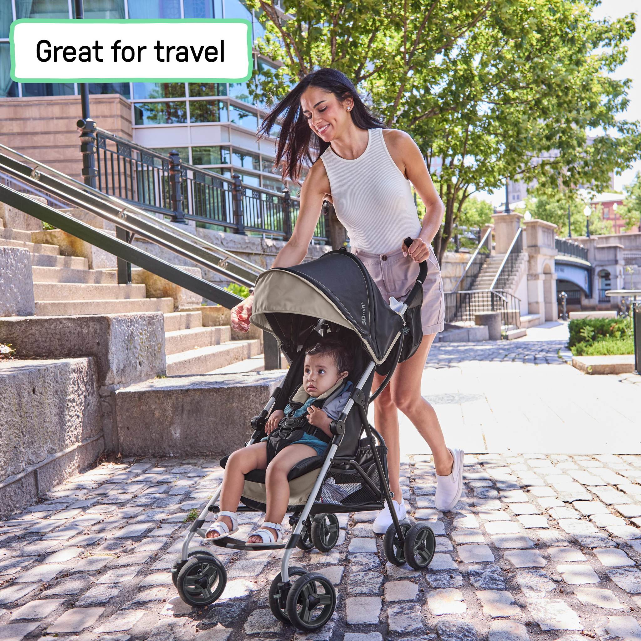 Ingenuity 3D Mini Convenience Stroller lightweight compact stroller with steel frame, multi-position recline, and storage features