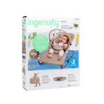 Ingenuity Nestle Vibrating Rocker with mesh seat, toy bar, and 5-point harness for babies 0-6 months