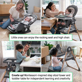 Proper Positioner Create Up multi-mode deluxe folding high chair for infants and toddlers with 9 convertible modes and ergonomic design