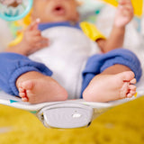 Bright Starts Safari Fun Vibrating Bouncer seat with toys and 3-point harness for babies