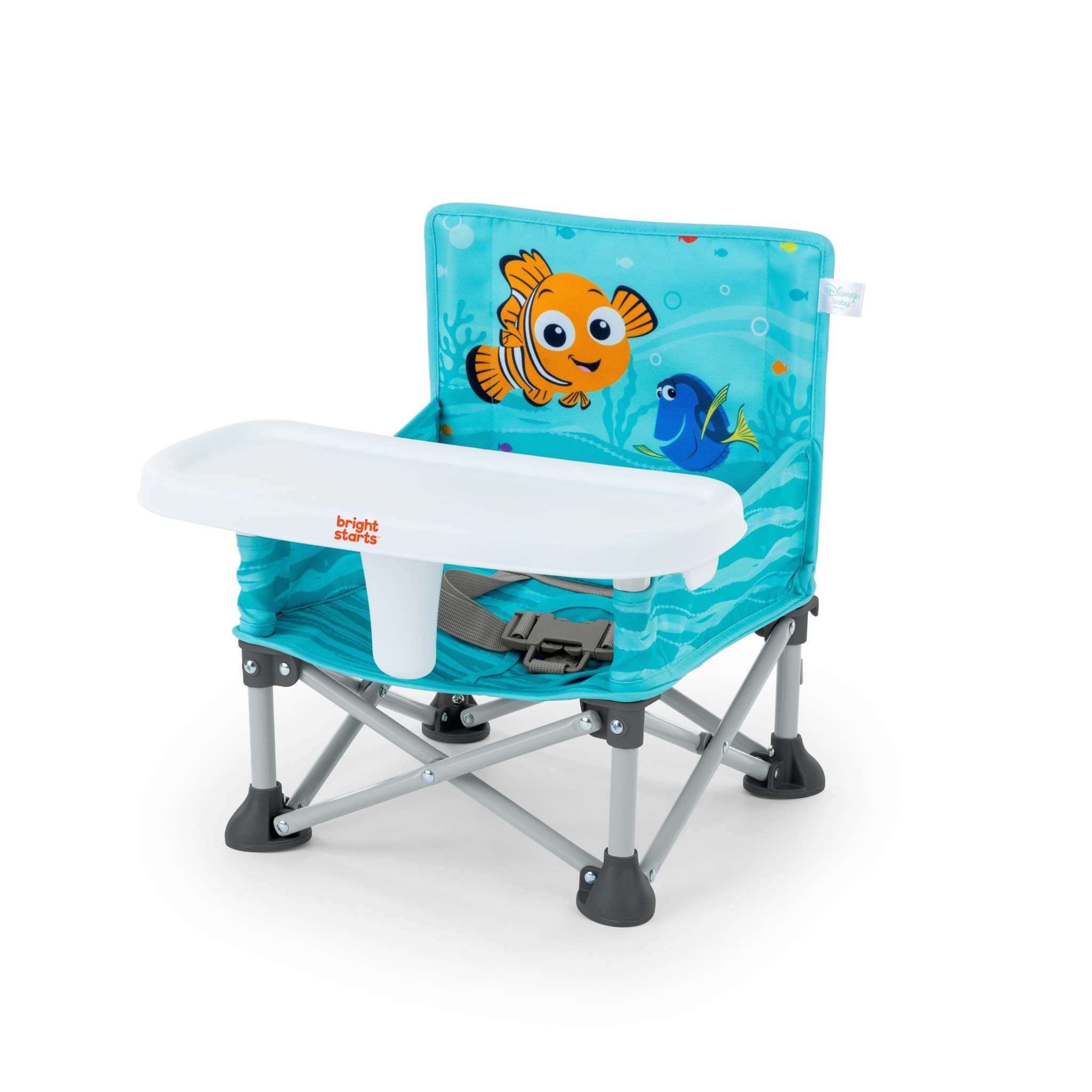 Bright Starts Disney FINDING NEMO Pop N Sit Portable Booster Seat with removable tray and Nemo design.